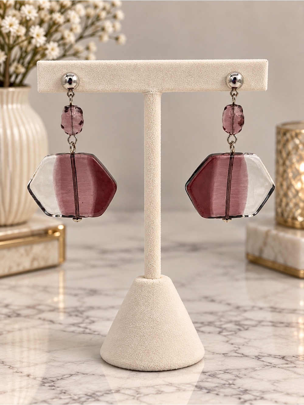 Antica Murrina Venezia Earrings Made in Italy from Murano Glass Geometric Dangle